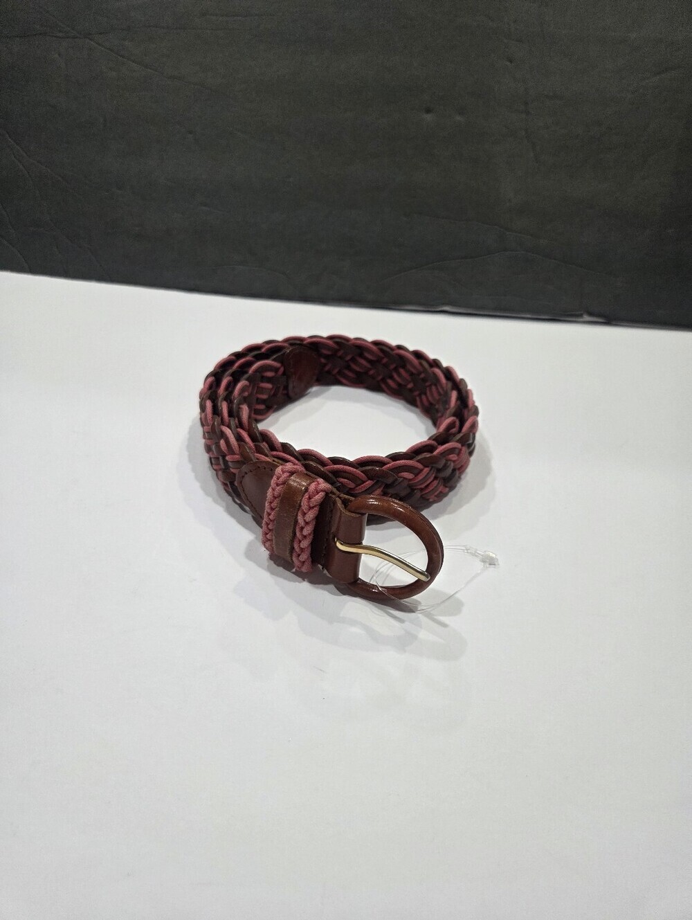 Talbots Braided Leather Belt in Rosewood Sz.L